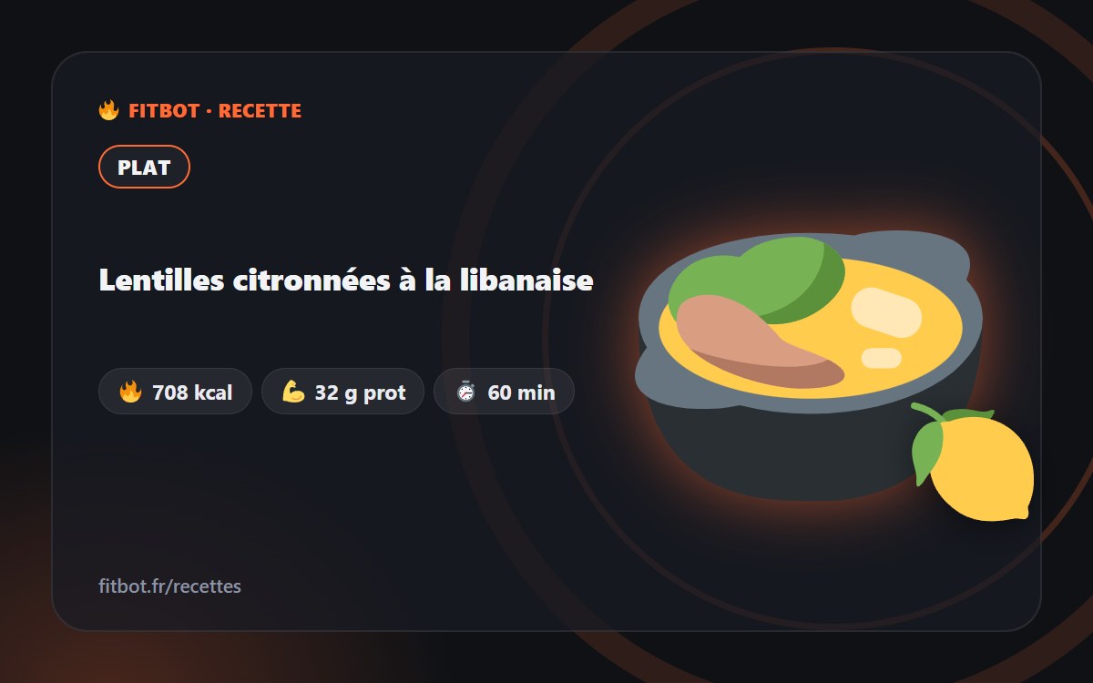 Lentilles citronnées à la libanaise