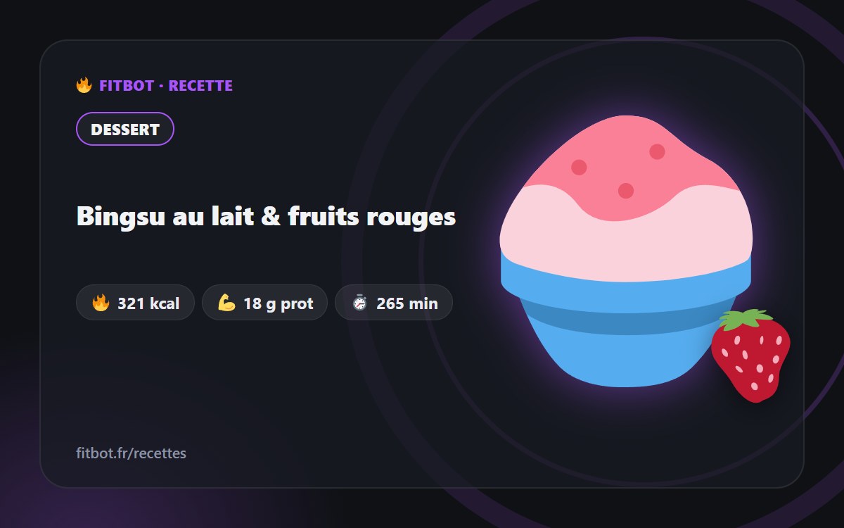 Bingsu au lait & fruits rouges