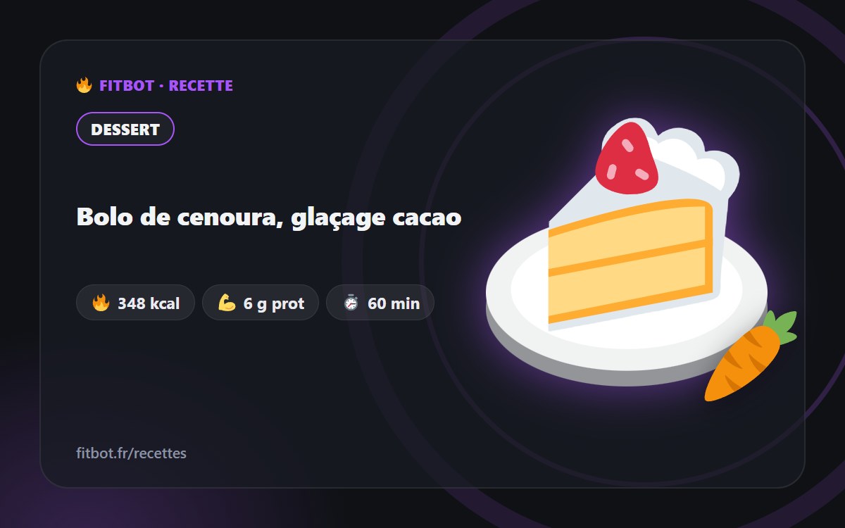 Bolo de cenoura, glaçage cacao