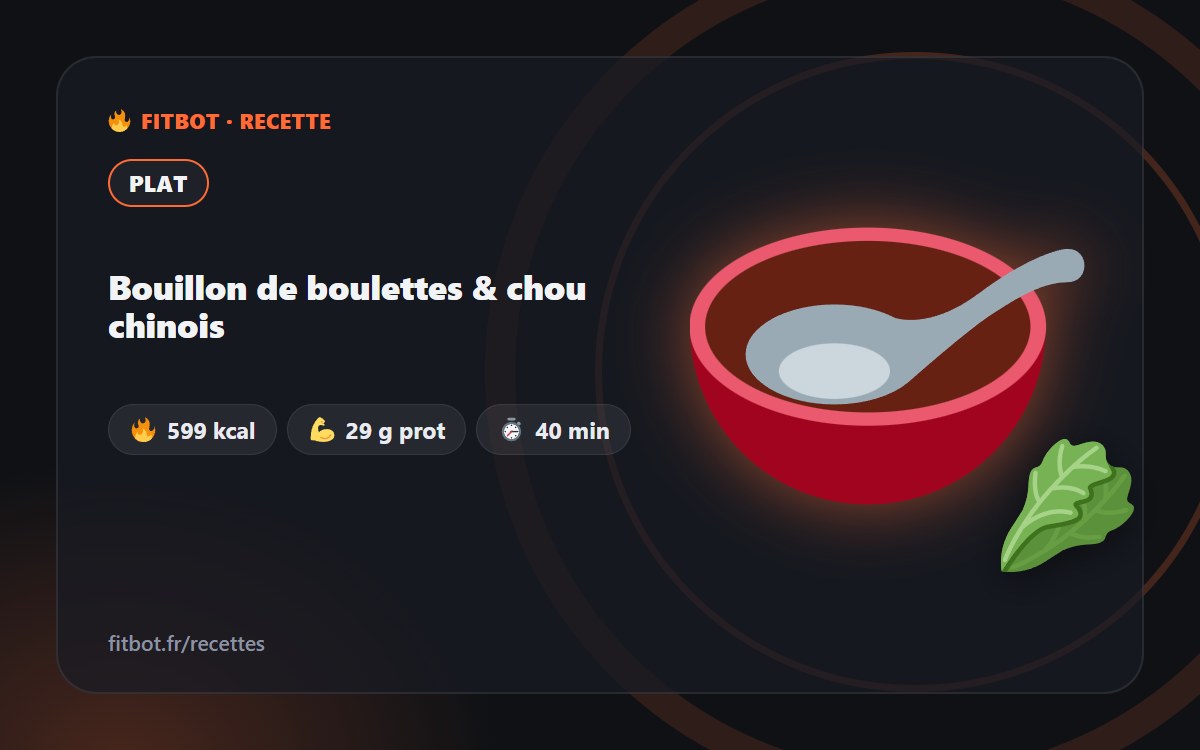 Bouillon de boulettes & chou chinois