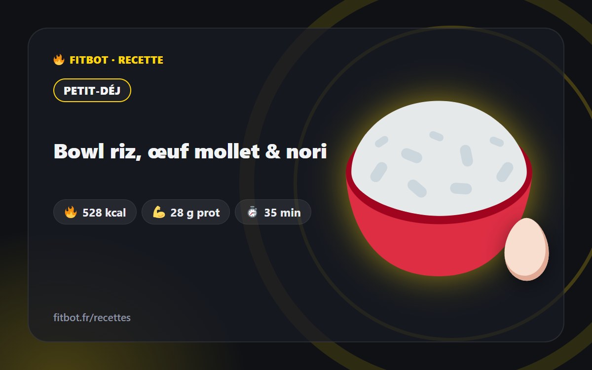 Bowl riz, œuf mollet & nori