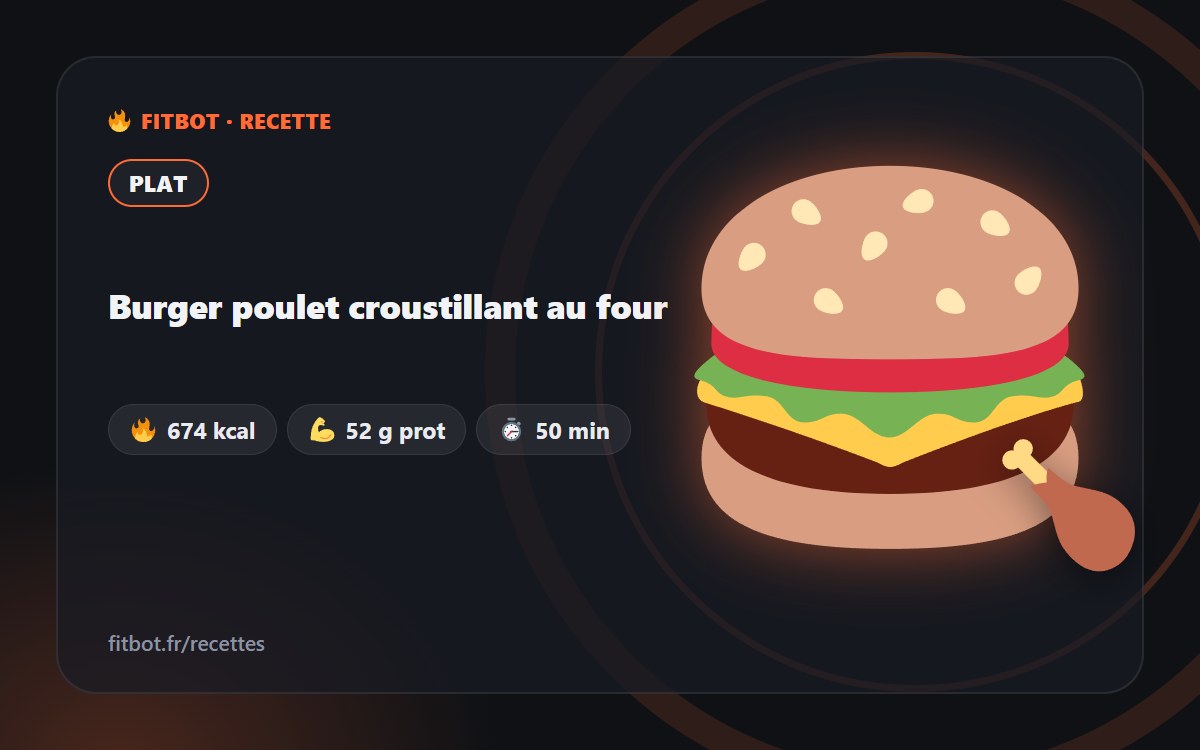 Burger poulet croustillant au four
