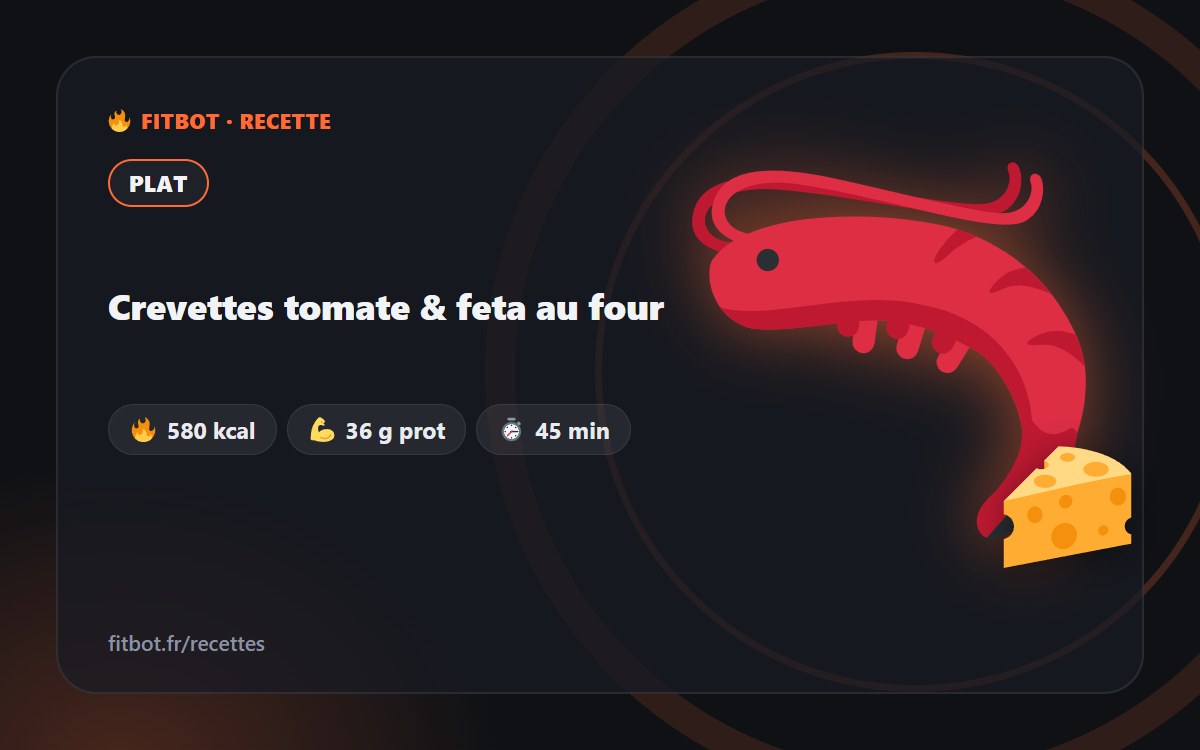 Crevettes tomate & feta au four