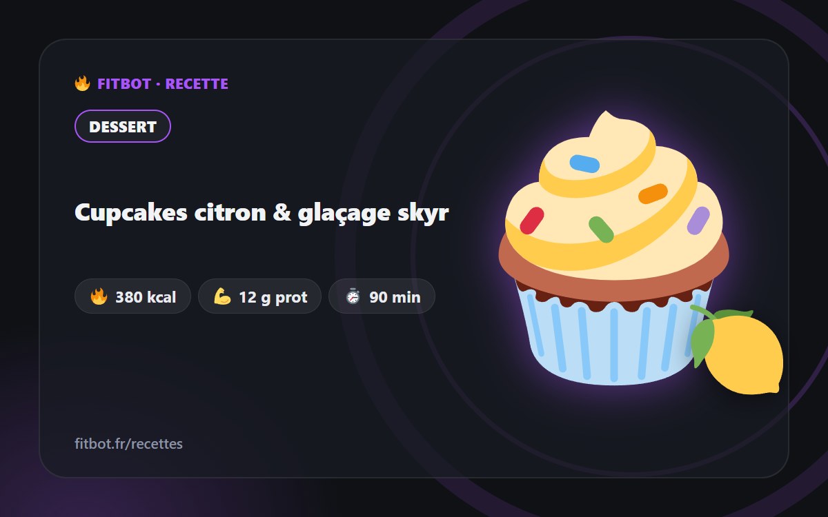 Cupcakes citron & glaçage skyr