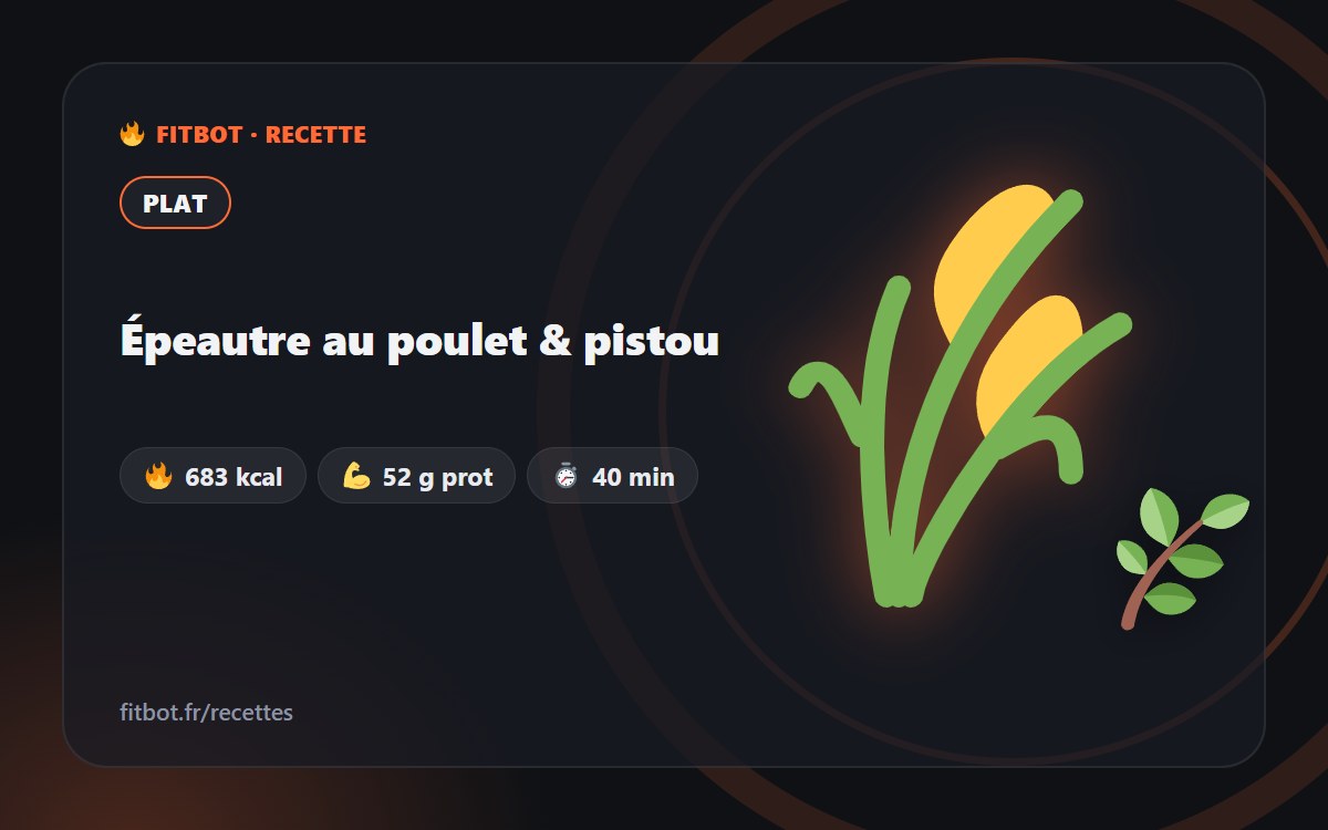 Épeautre au poulet & pistou