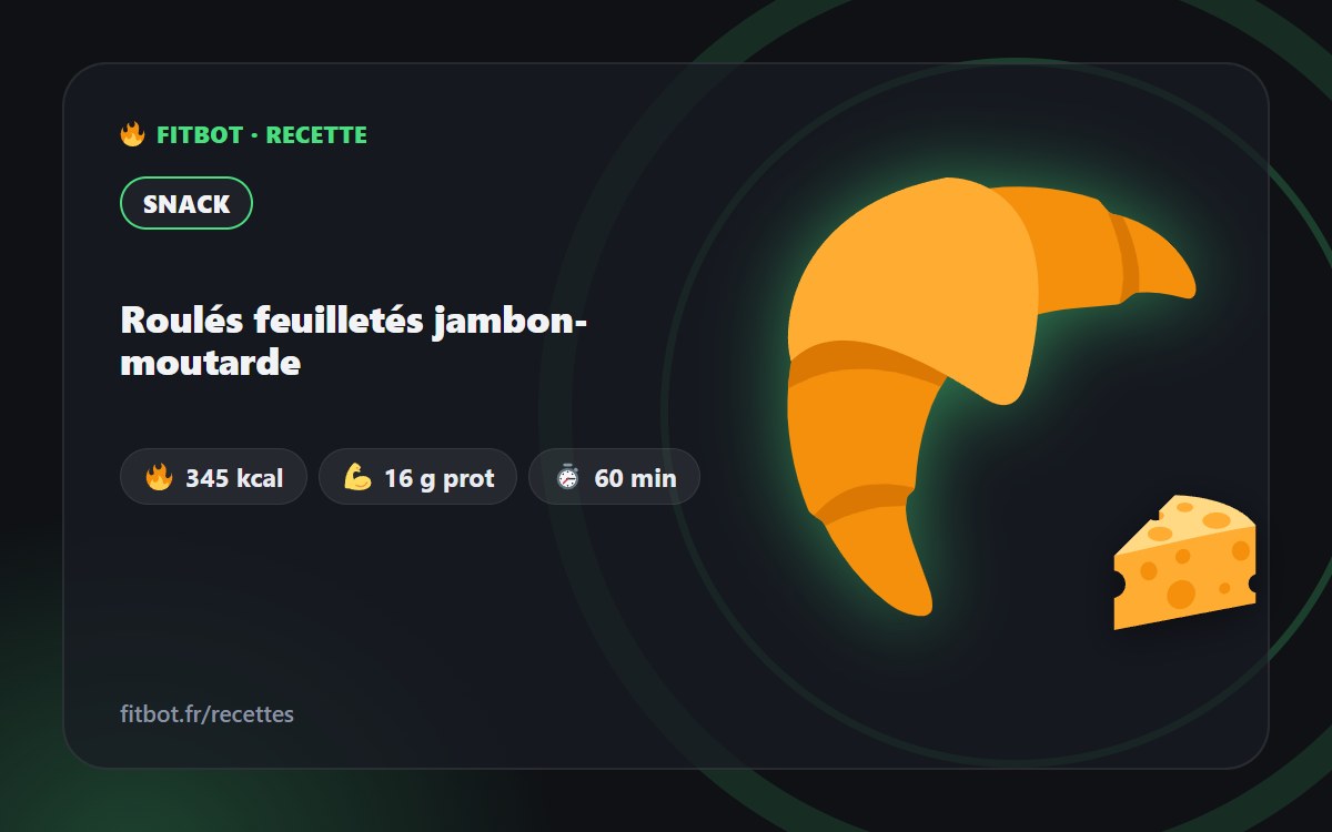 Roulés feuilletés jambon-moutarde