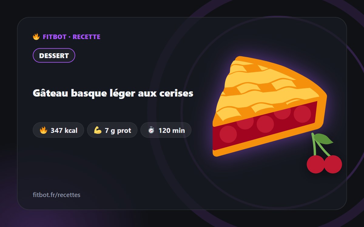 Gâteau basque léger aux cerises