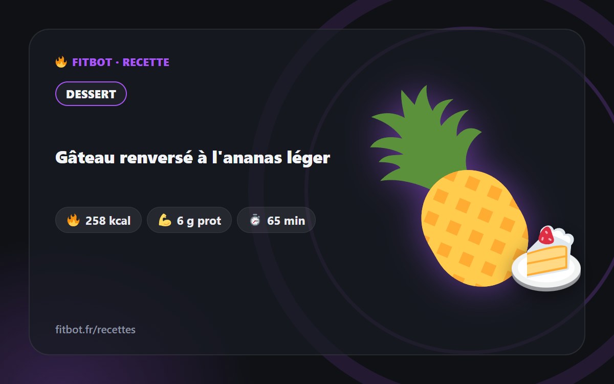 Gâteau renversé à l'ananas léger