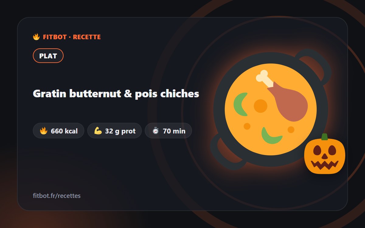 Gratin mit Butternutkürbis & Kichererbsen