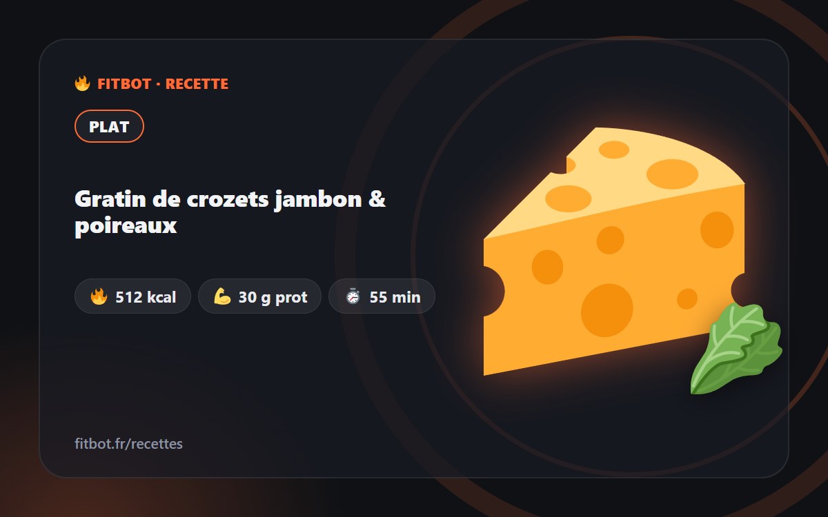 Gratin de crozets jambon & poireaux