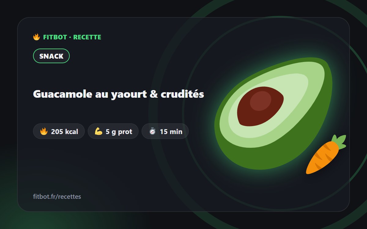Guacamole con yogur & crudités