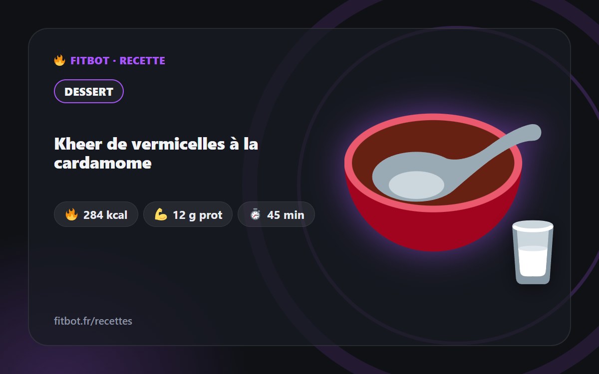 Kheer de vermicelles à la cardamome