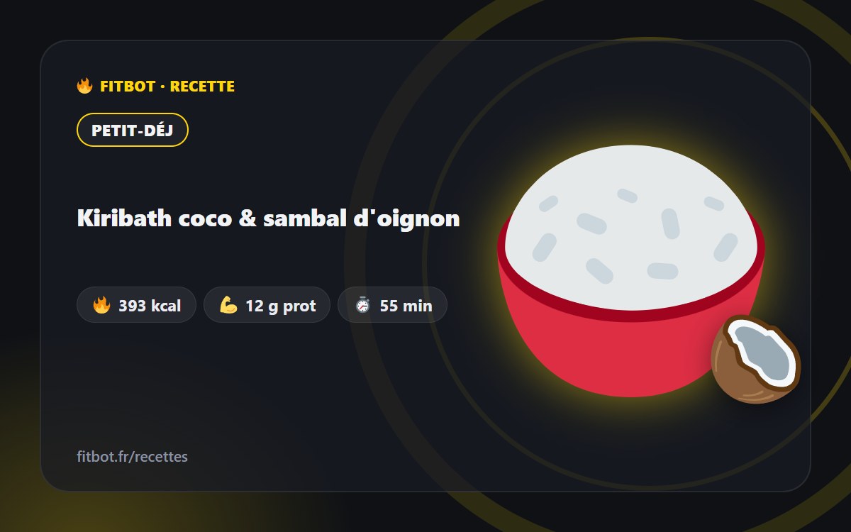 Kiribath coco & sambal d'oignon