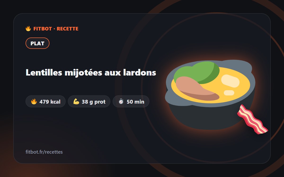 Lentilles mijotées aux lardons