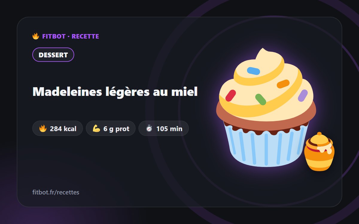 Madeleines légères au miel