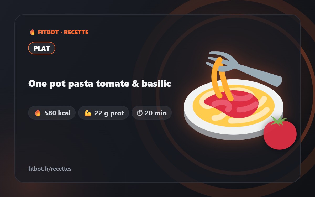 One pot pasta tomate & basilic