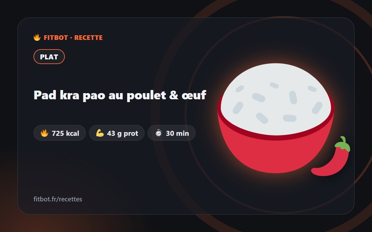 Pad kra pao au poulet & œuf