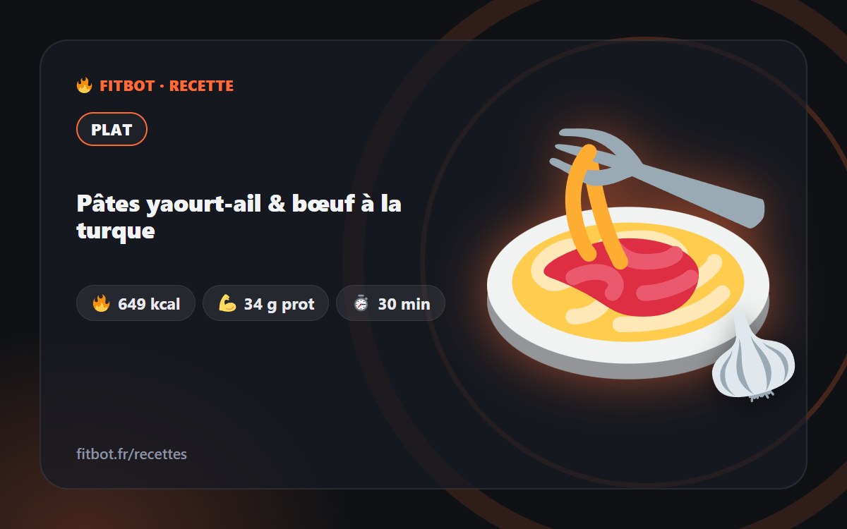 Pâtes yaourt-ail & bœuf à la turque