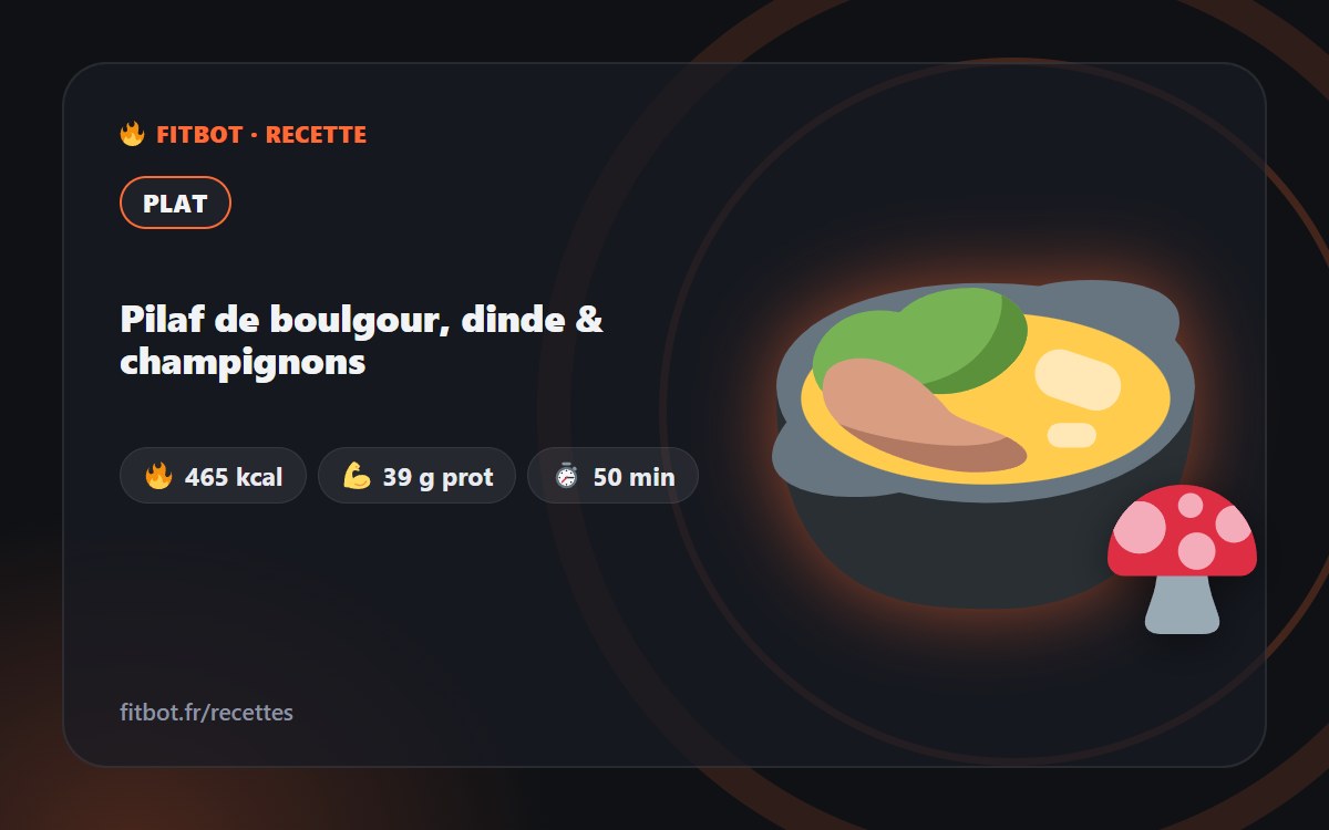 Pilaf de boulgour, dinde & champignons