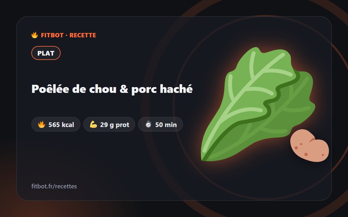 Poêlée de chou & porc haché