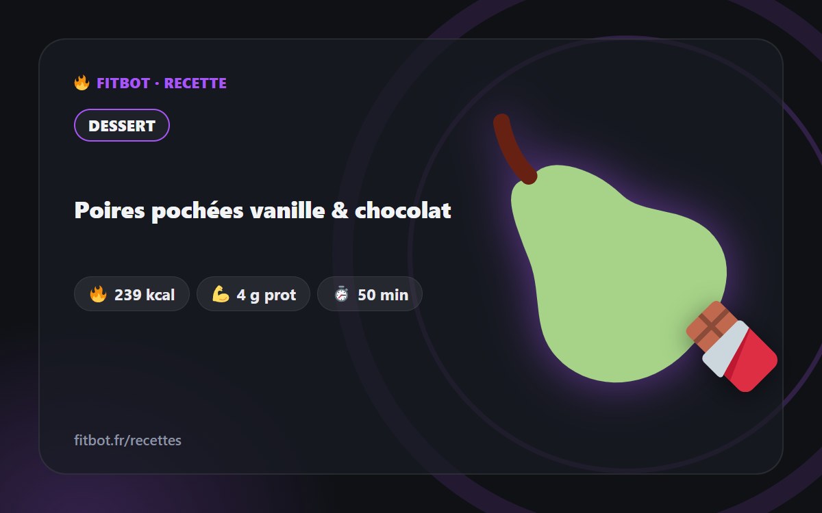 Poires pochées vanille & chocolat