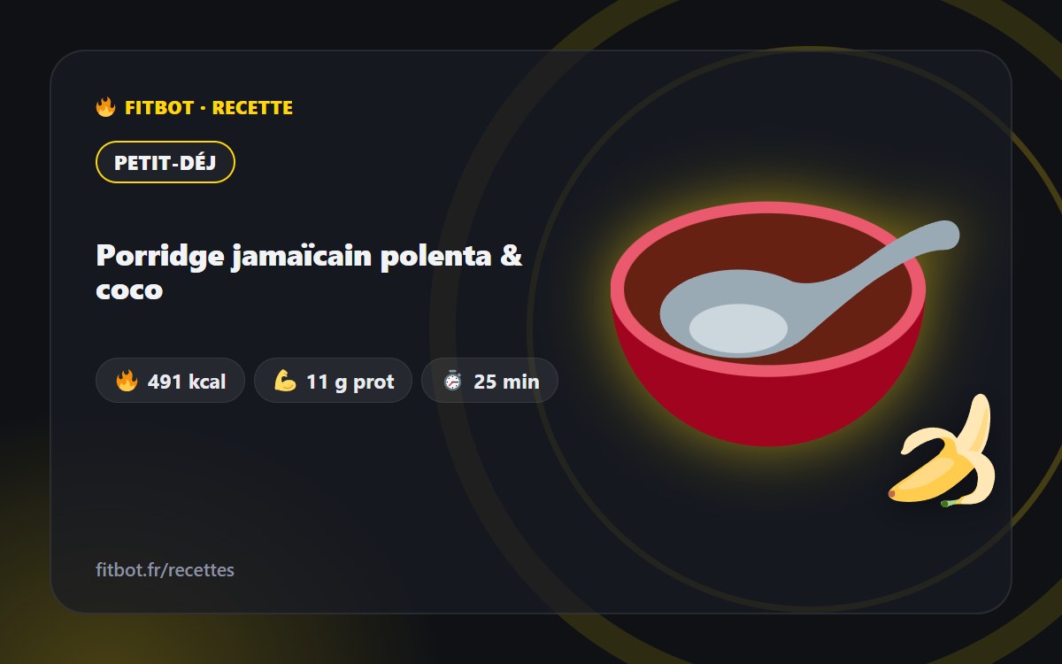 Porridge jamaïcain polenta & coco