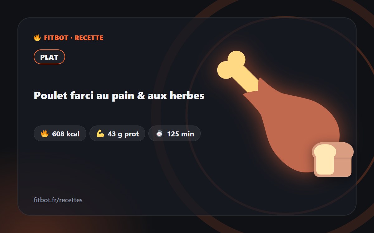 Poulet farci au pain & aux herbes