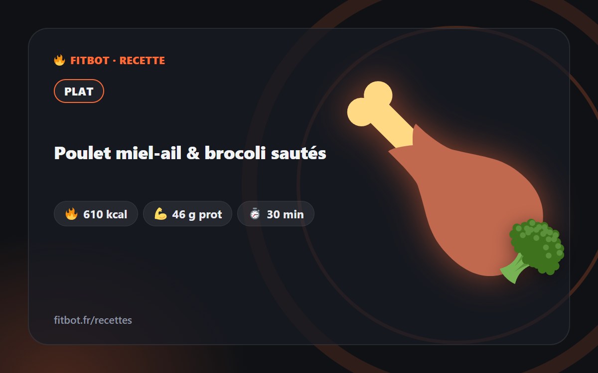 Poulet miel-ail & brocoli sautés