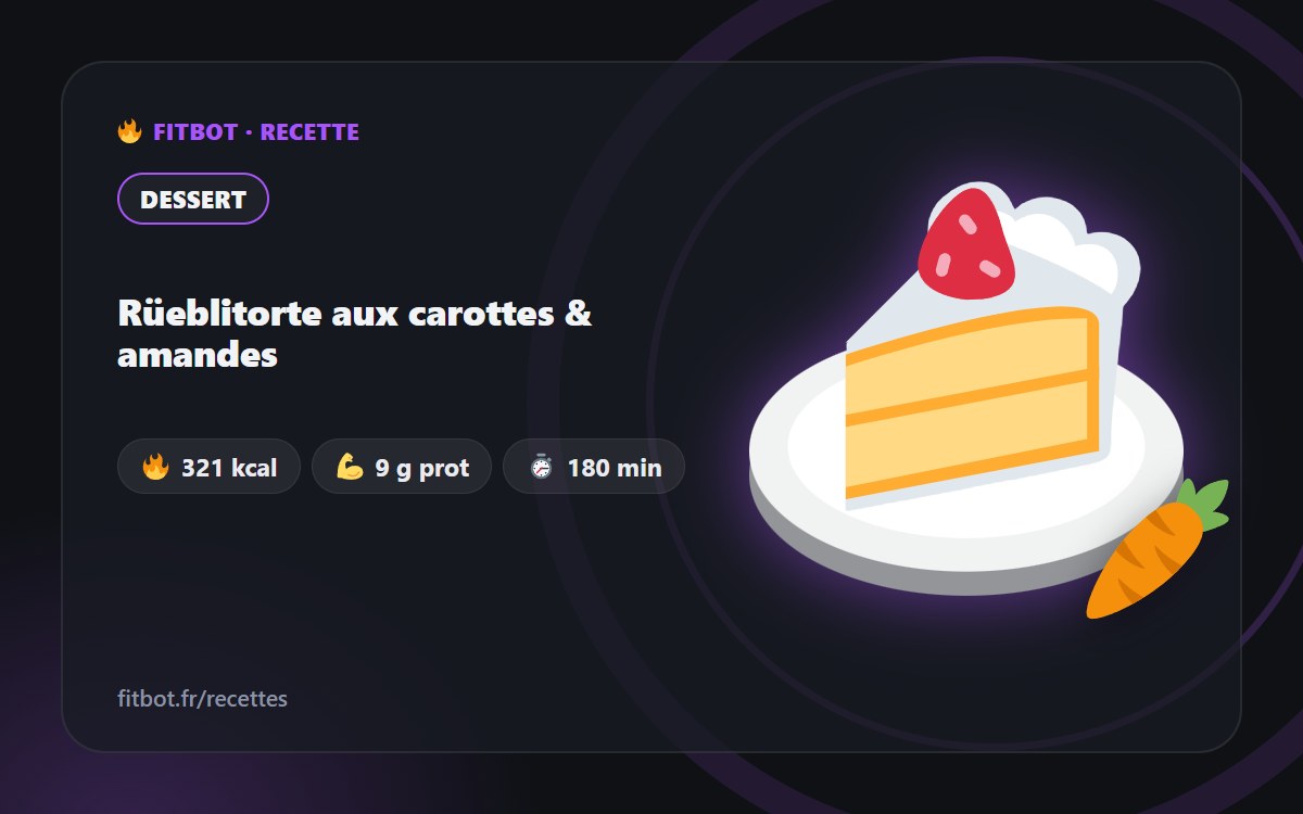 Rüeblitorte aux carottes & amandes