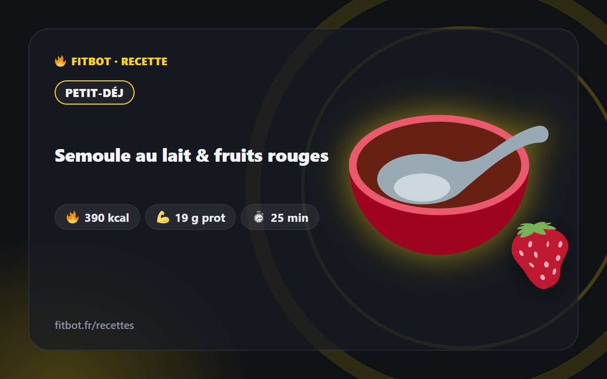 Semoule au lait & fruits rouges