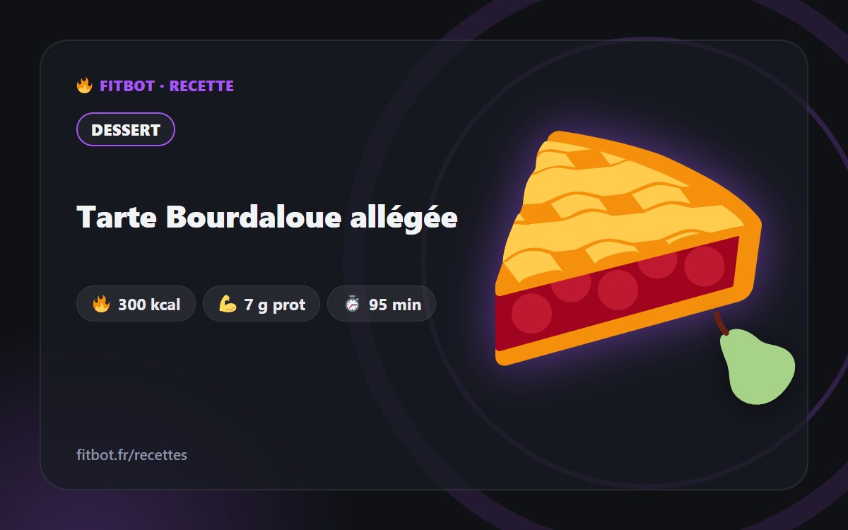 Tarta Bourdaloue de peras ligera