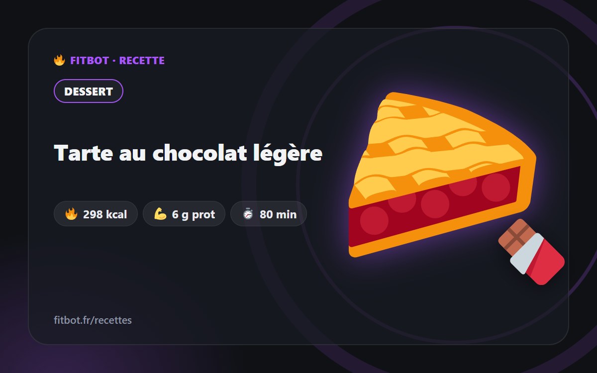 Tarte au chocolat légère