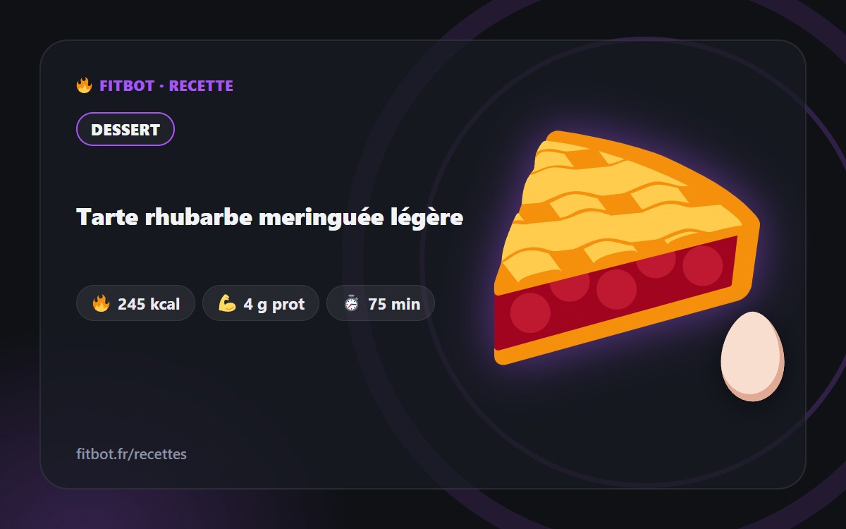 Tarte rhubarbe meringuée légère