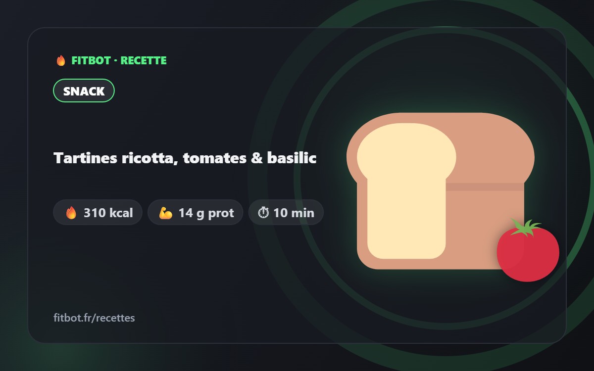 Tartines ricotta, tomates & basilic