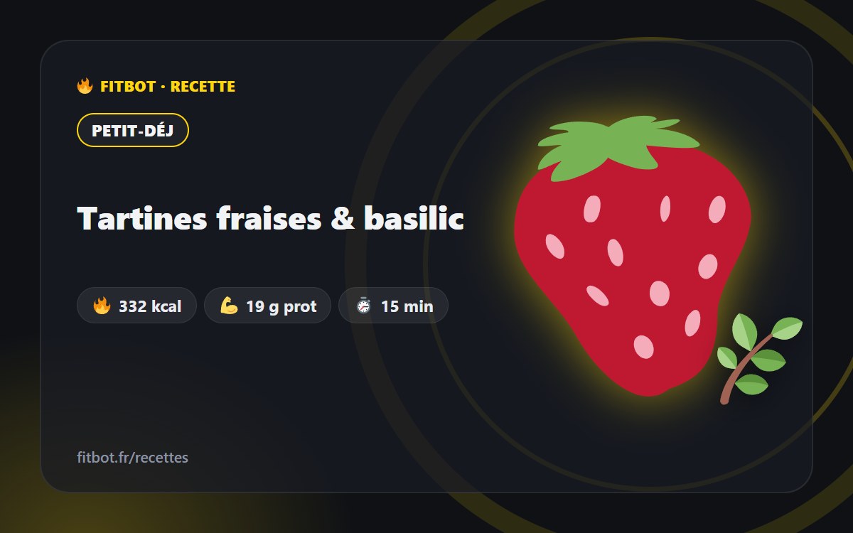 Tostas de fresas y albahaca