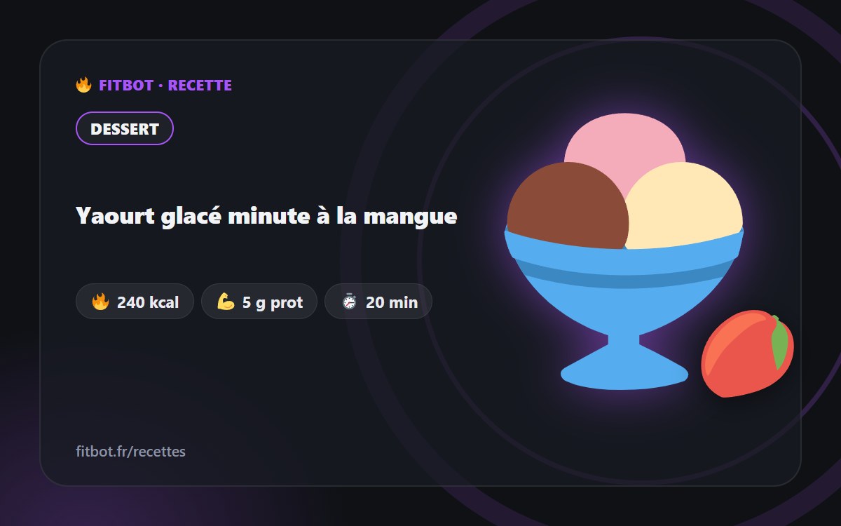 Yaourt glacé minute à la mangue